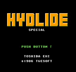 Hydlide Special title screen for Famicom